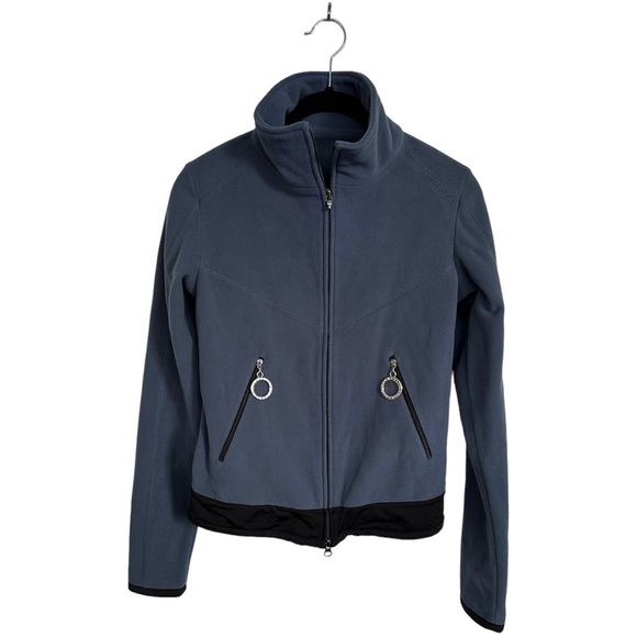 Erin Snow Fleece Full Zip Jacket Slate Blue Zip Pockets Size Small - Picture 7 of 11